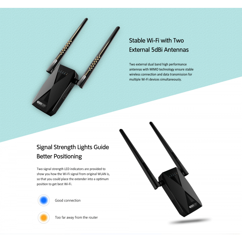 Totolink TTL-EX1200T V1.0 AC1200Mbps Universal WiFi Dual Band Range Extender-Access Point Ασύρματος Αναμεταδότης Δικτύου Totolink TTL-EX1200T V1.0 AC1200Mbps Universal WiFi Dual Band Range Extender-Access Point Ασύρματος Αναμεταδότης Δικτύου