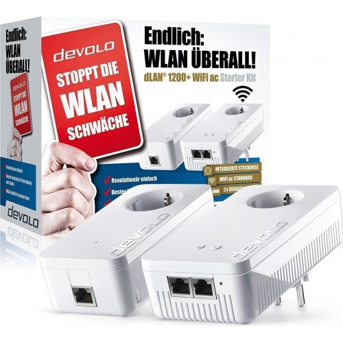 DEVOLO DLAN 1200+ WIFI STARTER KIT POWERLINE ADAPTER 2 PACK NETWORK ΑΝΤΑΠΤΟΡΑΣ ΔΙΚΤΥΟΥ 09396 DEVOLO DLAN 1200+ WIFI STARTER KIT POWERLINE ADAPTER 2 PACK NETWORK ΑΝΤΑΠΤΟΡΑΣ ΔΙΚΤΥΟΥ 09396