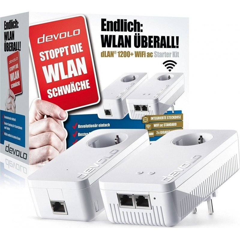 DEVOLO DLAN 1200+ WIFI STARTER KIT POWERLINE ADAPTER 2 PACK NETWORK ΑΝΤΑΠΤΟΡΑΣ ΔΙΚΤΥΟΥ 09396 DEVOLO DLAN 1200+ WIFI STARTER KIT POWERLINE ADAPTER 2 PACK NETWORK ΑΝΤΑΠΤΟΡΑΣ ΔΙΚΤΥΟΥ 09396