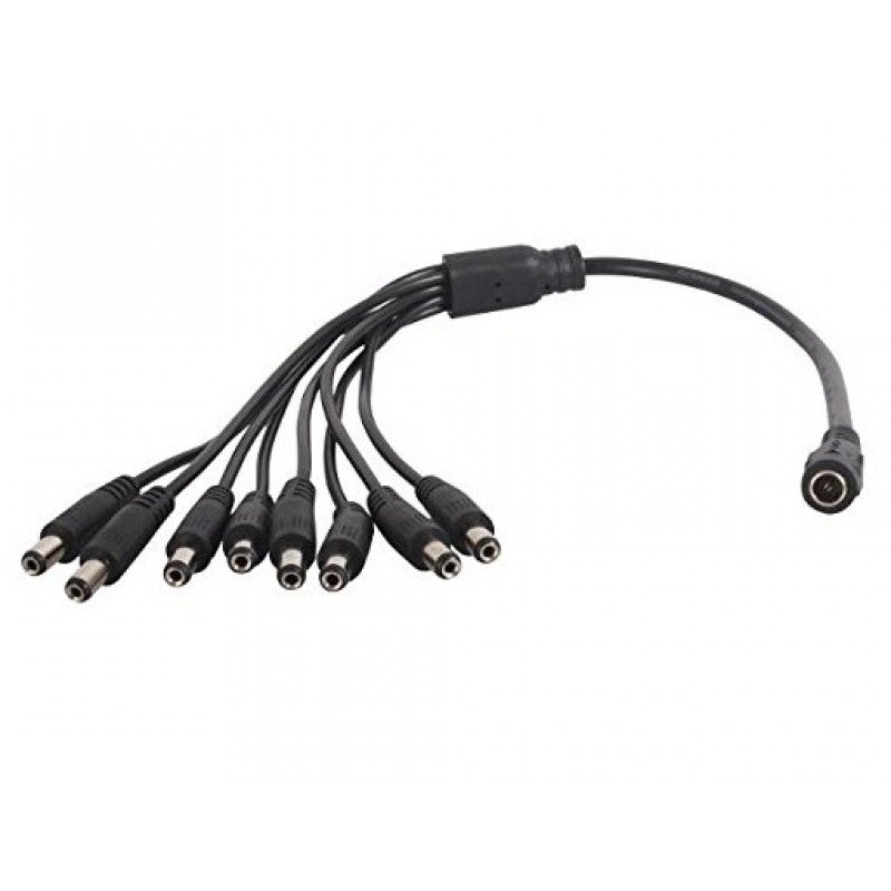 DC CONNECTOR CCTV  POWER SUPPLY CABLE FEMALE TO 8 X MALE 2.1mm FTT7-008 ΚΑΛΩΔΙΟ ΡΕΥΜΑΤΟΣ ΘΥΛΗΚΟ ΣΕ 8 Χ ΑΡΣΕΝΙΚΟ
