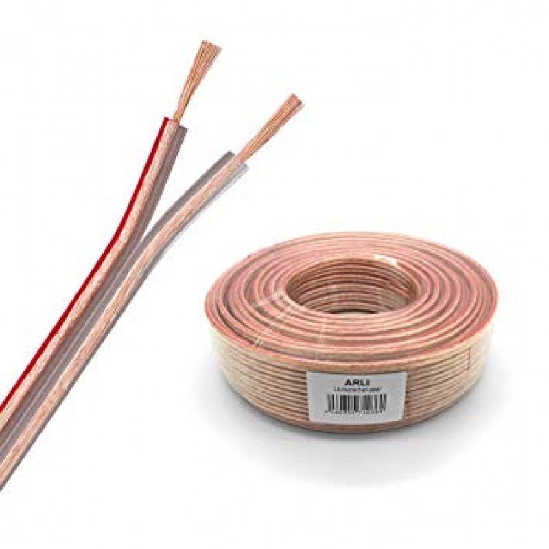 SOUND CABLE TRANSPARENT 1m 2 X 2.5 mm CCA ΚΑΛΩΔΙΟ ΗΧΕΙΩΝ ΔΙΑΦΑΝΕΣ FTT12-006