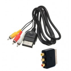 MICROSOFT ORIGINAL AV COMPOSITE VIDEO CABLE GOLD (1 X AV VIDEO & 2 X RCA AUDIO) & SCART HEAD (XBOX)