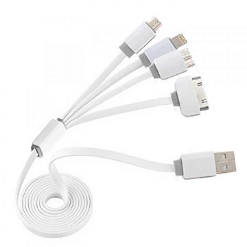 POWERTECH PT-214 USB A 2.0 CHARGING CABLE 4 IN 1 (iPHONE 4-5-6-mini USB-MICRO USB)