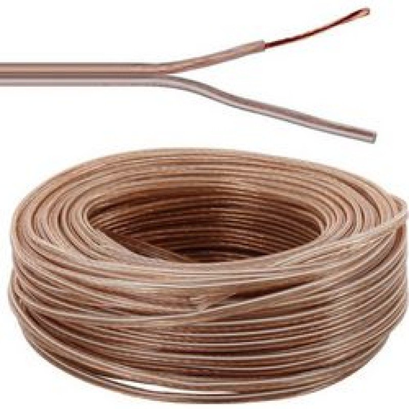 SOUND CABLE TRANSPARENT 1m 2 X 0.5 mm CCA ΚΑΛΩΔΙΟ ΗΧΕΙΩΝ ΔΙΑΦΑΝΕΣ FTT12-201