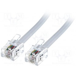 Καλώδιο Τηλεφώνου RJ11 Λευκό Telephone Cable 20m White 6P4C CAB-T028