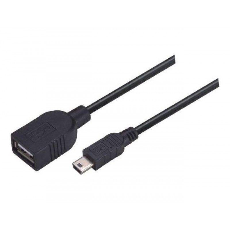 USB A 2.0 FEMALE TO MINI USB B MALE 5pin 0.2m CABLE CU225-0.2 CAB-020 [CHARGE JOYPAD PS3] (PC/PS3)