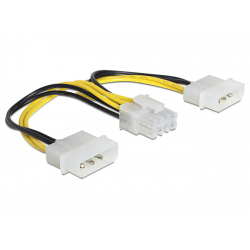 Power Cable 15cm Internal 2 X Molex 5.25 Male To 8pin Female EPS Power Nedis CCGP74400VA015