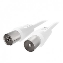 Καλώδιο Κεραίας Ομοαξωνικό Λευκό Antenna TV Coaxial Cable M/F White 1.5m FTT2-002 CX-S 1.5