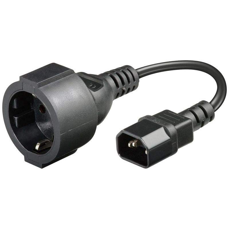 POWER CABLE CORD 0.15m EXTERNAL 3 PIN TO SUKO BLACK UPS ADAPTOR ΚΑΛΩΔΙΟ ΡΕΥΜΑΤΟΣ ΜΑΥΡΟ GOOBAY CABLE 93986 PC-SFC14M-01 (PC)