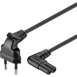 POWER CABLE CORD 1.5m EXTERNAL 2 PIN BLACK ΚΑΛΩΔΙΟ ΡΕΥΜΑΤΟΣ ΓΩΝΙΑΚΟ ΟΧΤΑΡΑΚΙ ΜΑΥΡΟ GOOBAY 97348 (PS2/PSX/XBOX/SS/DC)