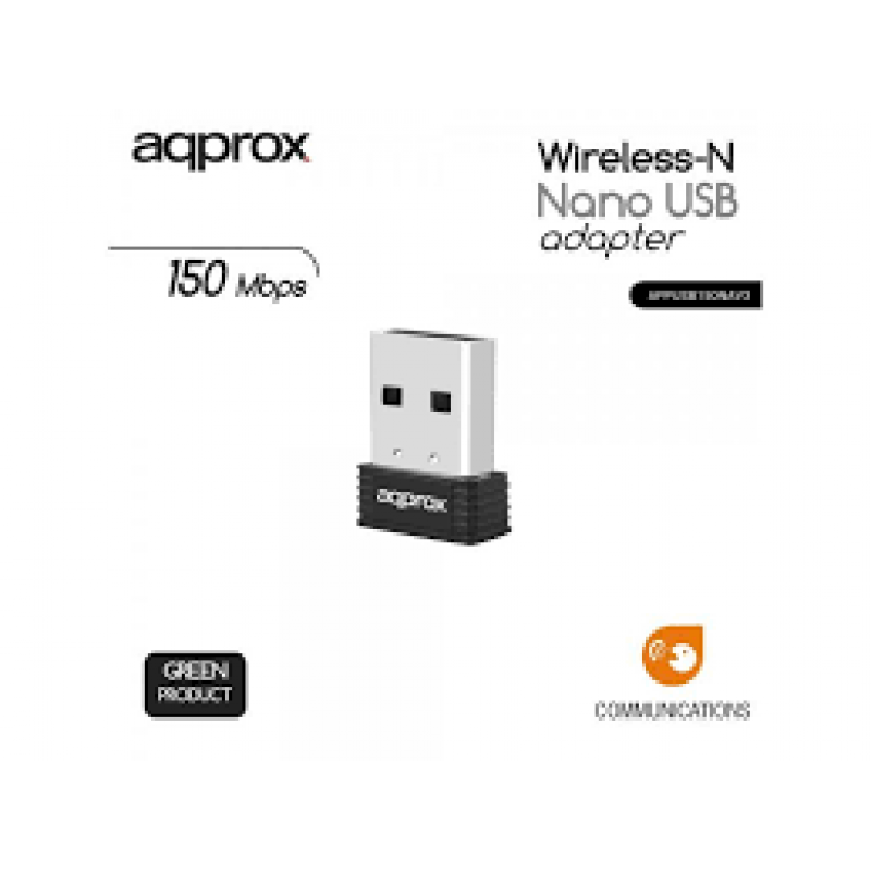 APPROX APPUSB150NAV3 ADAPTOR WIRELESS USB 2.0 NANO ADAPTER 150Mbps  WIFI 150N ΑΣΥΡΜΑΤΗ ΚΑΡΤΑ ΔΙΚΤΥΟΥ
