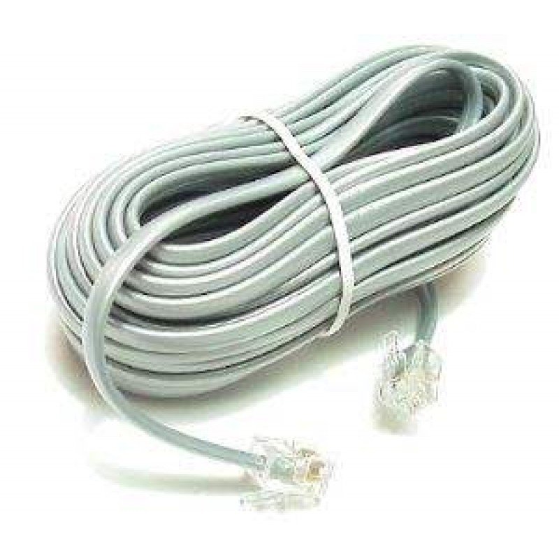 TELEPHONE SET CABLE 2m WHITE ΚΑΛΩΔΙΟ ΤΗΛΕΦΩΝΟΥ 6P4C CAB-T002