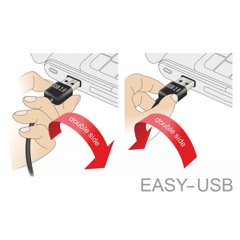 USB A 2.0 CABLE MALE TO MICRO USB B MALE CABLE BLACK 2m DOUBLE DUAL EASY USB CAB-U062