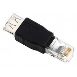USB A 2.0 FEMALE TO ETHERNET RJ45 MALE ADAPTER BLACK CAB-U085 USB A 2.0 FEMALE TO ETHERNET RJ45 MALE ADAPTER BLACK CAB-U085
