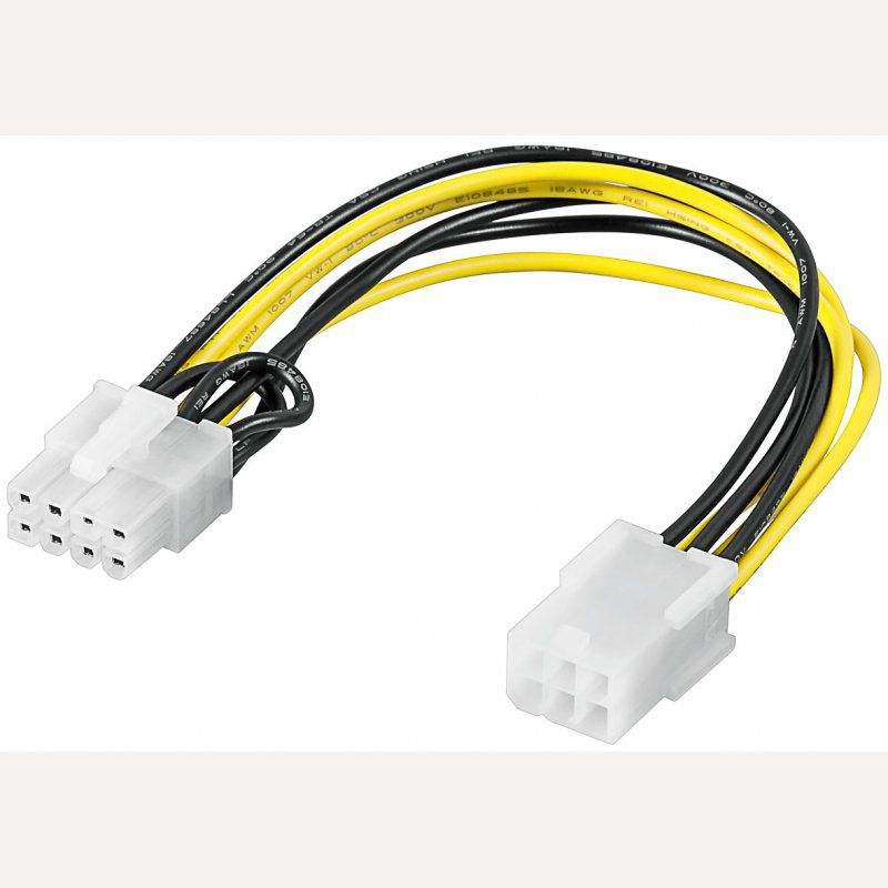 POWER CABLE INTERNAL PCI-E 6 PIN FEMALE TO 8 PIN MALE 93635 CAK S-25