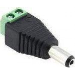 POWER DC CONNECTOR MALE CCTV ΣΥΝΔΕΣΜΟΣ ΚΑΛΩΔΙΟY ΑΡΣΕΝΙΚΟ ΣΕ ΚΛΕΜΑ 5.5 X 2.1mm CV-DC002-2 FTT4-011 DC05