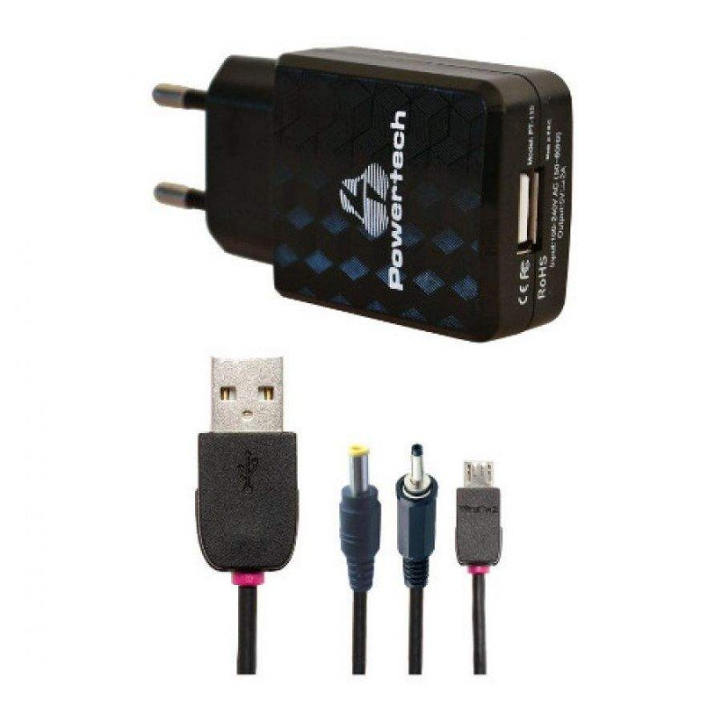 POWER ADAPTOR BLACK 3 X TIPS 5V 2A ΤΡΟΦΟΔΟΤΙΚΟ ΚΙΝΗΤΩΝ ΤΗΛΕΦΩΝΩΝ & TABLET PT-115