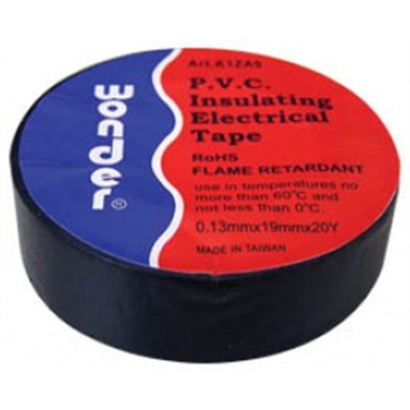INSULATING ELECTRICAL TAPE PVC WONDER BLACK ΜΟΝΩΤΙΚΗ ΤΑΙΝΙΑ ΜΑΥΡΗ 21G13 19mm x 20m
