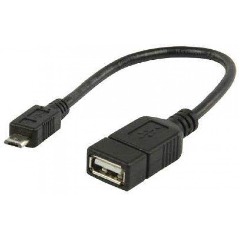 USB CABLE 0.2m A FEMALE TO MICRO USB B MALE BLACK VLMP60515B0.20