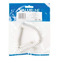 TELEPHONE SET CABLE RJ10 2m WHITE SPIRAL ΚΑΛΩΔΙΟ ΤΗΛΕΦΩΝΙΚΗΣ ΣΥΣΚΕΥΗΣ VLTP90100W20