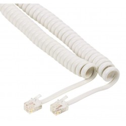 TELEPHONE SET CABLE RJ10 2m WHITE SPIRAL ΚΑΛΩΔΙΟ ΤΗΛΕΦΩΝΙΚΗΣ ΣΥΣΚΕΥΗΣ VLTP90100W20