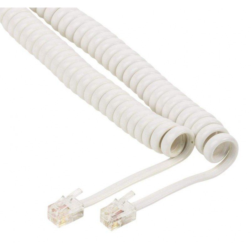TELEPHONE SET CABLE RJ10 2m WHITE SPIRAL ΚΑΛΩΔΙΟ ΤΗΛΕΦΩΝΙΚΗΣ ΣΥΣΚΕΥΗΣ VLTP90100W20