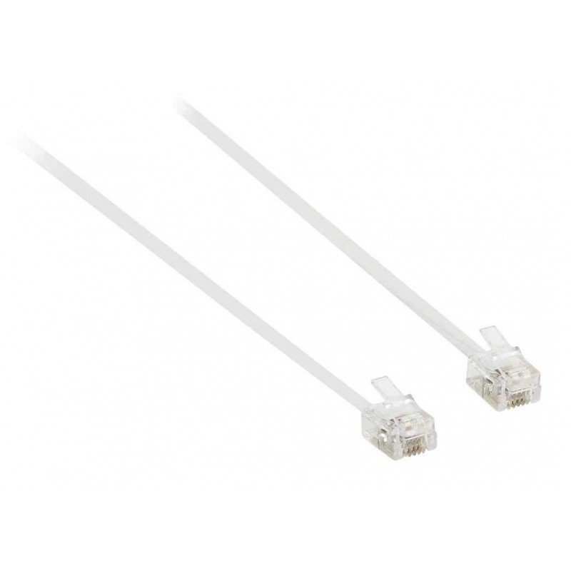 Καλώδιο Τηλεφώνου RJ11 Λευκό Telephone Cable 2m White 6P4C CAB-T0102 VLTP90200W20