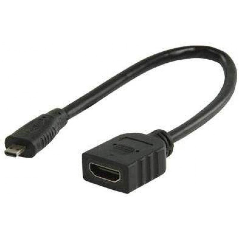 VALUELINE VLVP34790B02 HDMI 1.4 A FEMALE TO HDMI D MICRO MALE CABLE 0.20m