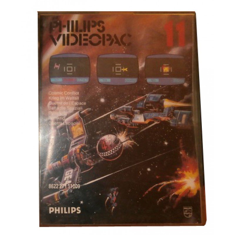 COSMIC CONFLICT PHILIPS VIDEOPAC+ G7400 GAME CATRIDGE -USED-