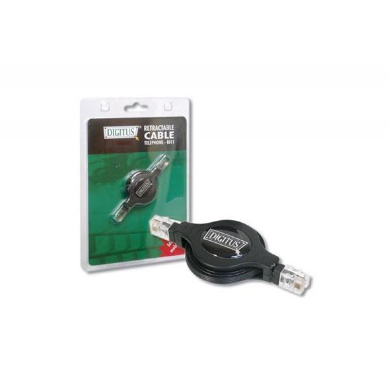PHONE CABLE RJ11 RETRACTABLE 1.2m DIGITUS DA-RET-RJ11
