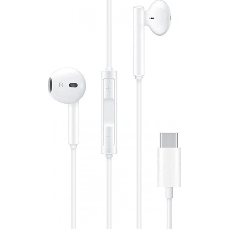 Ακουστικά Huawei CM33 Ενσύρματα Λευκά - Classic Wired Earphones Stereo Type c Edition 3 Button Control 55030088