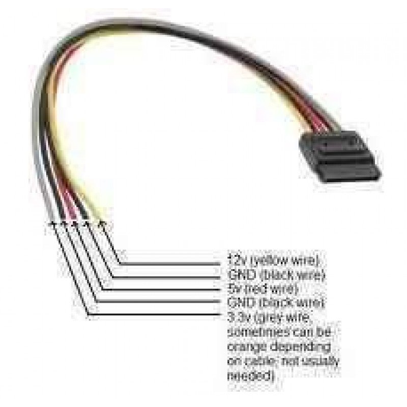 ADAPTOR POWER SUPPLY 15cm MOLEX CABLE INTERNAL TO SATA 15 PIN CONNECTOR AK-430300-002-M VLCP73500V015