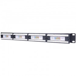 GOOBAY 93865 PATCH PANEL UTP ETHERNET CAT5e RACK CABINET 1U 19" 24 PORT BLACK