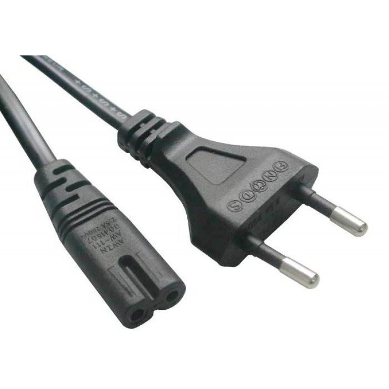 CHARGE POWER CABLE CORD 3m EXTERNAL FERRITE 2 X 0.75 PIN BLACK ΚΑΛΩΔΙΟ ΡΕΥΜΑΤΟΣ ΟΧΤΑΡΑΚΙ ΜΑΥΡΟ ΜΕ ΦΕΡΙΤΗ (PS2/PSX/XBOX/SS/DC)
