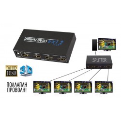 HDMI 1.4 19pin 4 Port Splitter Adapter F/F Gold Multimedia Full HD FTT14-002 Διακλαδωτής HDMI 1.4 19pin 4 Port Splitter Adapter F/F Gold Multimedia Full HD FTT14-002 Διακλαδωτής