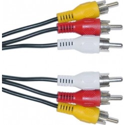 POWERTECH CAB-R004 RCA CABLE 3 X MALE TO 3 X RCA MALE 1.5m AUDIO/VIDEO/AV CABLE POWER TECH CABR004