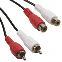 POWERTECH CAB-R011 EXTENSION RCA CABLE 2 X MALE TO 2 X RCA FEMALE 5m AUDIO CABLE CABR011