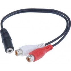 Jack 3.5 Female To 2 X RCA Female  Cable 0.2m Καλώδιο Ήχου CAB-R012