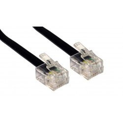 Καλώδιο Τηλεφώνου RJ11 Μαύρο Telephone Cable 5m Black 6P4C CAB-T010