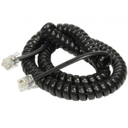 POWERTECH CAB-T023 TELEPHONE SET CABLE 5m BLACK SPIRAL RJ10 ΚΑΛΩΔΙΟ ΤΗΛΕΦΩΝΙΚΗΣ ΣΥΣΚΕΥΗΣ 4P4C POWERTECH CABT023