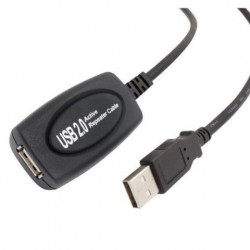 POWERTECH CAB-U041 USB 2.0 A EXTENSION REPEATER CABLE MALE/FEMALE ACTIVE 10m BLACK POWER TECH CABU041 POWERTECH CAB-U041 USB 2.0 A EXTENSION REPEATER CABLE MALE/FEMALE ACTIVE 10m BLACK POWER TECH CABU041