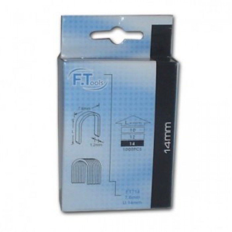 F. TOOLS FT614 CABLE TACKER STAPLES U14mm [1000 PIECES] ΚΑΡΦΩΤΙΚΑ ΚΑΛΩΔΙΩΝ FT-614