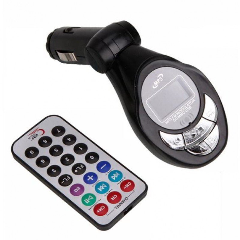 SETTY GSM016486 CAR POWERED FM TRANSMITTER WITH REMOTE MP3 PLAYER USB 2.0 BLACK