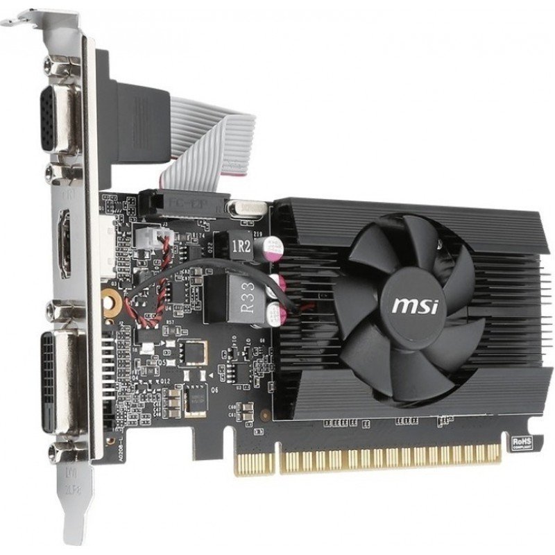 Msi GT7102GD3LP Pci-E 2.0 Nvidia GeForce GT 710 Low Profile 2Gb/DDR3/64Bit VGA/DL-DVI-D/HDMI Κάρτα Γραφικών -used-