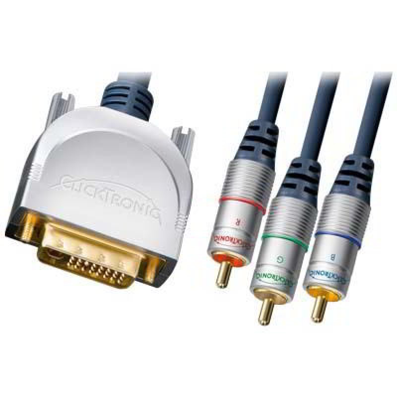 CLICKTRONIC HC 210-20.00m DVI-I MALE 24+1pin TO 3 X RCA MALE COMPONENT GOLD PLATED CABLE 20m CLICKTRONIC HC 210-20.00m DVI-I MALE 24+1pin TO 3 X RCA MALE COMPONENT GOLD PLATED CABLE 20m