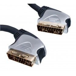 HQ HQSS1003/5 SCART MALE 21pin TO SCART MALE 21pin HIGH PERFORMANCE GOLD CABLE 5m