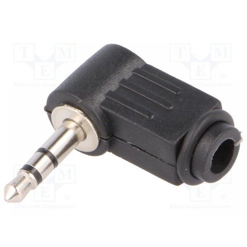 ADAPTER JACK 3,5 CORNER STEREO MALE PLUG JC-023 BLACK
