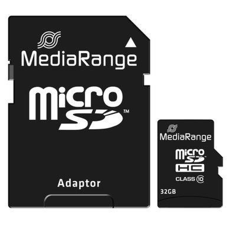32Gb Memory Micro SD Card & Adapter SD MediaRange Class 10 MR959 Κάρτα Μνήμης