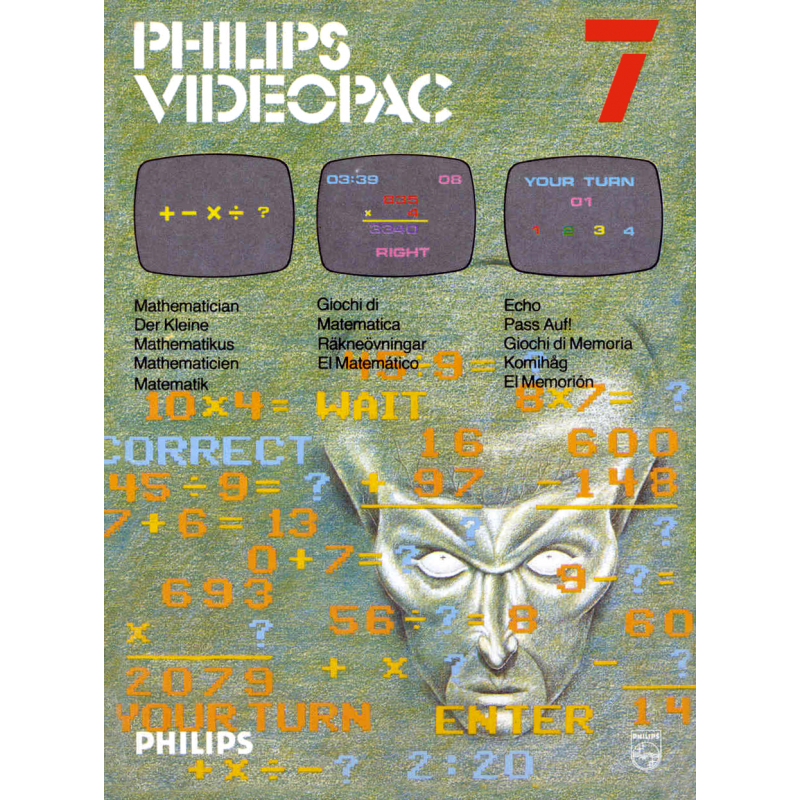 MATHEMATICIAN PHILIPS VIDEOPAC+ G7400 GAME CATRIDGE -USED-