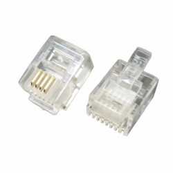 RJ11 ΒΥΣΜΑ ΓΙΑ ΚΑΛΩΔΙΟ ΤΗΛΕΦΩΝΟΥ 6P4C [100 PACK] FTT3-022 T024